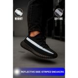 BLACK DEER Siyah Spor Unisex Reflektörlü Sneakers Antrenman Ayakkabı