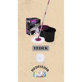 Black Edition Döner Başlıklı Temizlik Seti ve 1 Adet Yedek Mop - Şeffaf