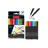 Black Edition Keçeli Kalem Fırça Uç 10’lu, Parlak Renkler, Yazım ve Boyama İçin Uygun, Yumuşak