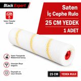 Black Expert Saten İç Cephe Yedek Boya Rulosu 25 cm | Örgü Fiber Doku, Yüksek Boya Tutma, Yıkanabilir ve Tekrar Kullanılabilir, Solventten Etkilenmez