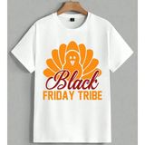 Black Friday Tribe Logo Hindi Unisex Oversize Tişört Beyaz - XL