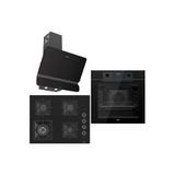 Black Fryart 3 Lü Ankastre Set ( Qep63cs-Sc405-Wfa-D080-Sa) A++ Sessiz Davlumbaz - 65 Cm Ocak