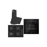 Black Fryart 3 Lü Ankastre Set ( Qep63cs - Sc405-Wfa - D086) 65 Cm Wok Bek Ocak