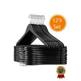 Black Gold 12 Adet Ahşap Görünümlü Plastik A Kalite 12adet Siyah Elbise Askı