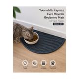 Black Gold Evcil Hayvan Beslenme Matı Su Geçirmez Havuzlu Kaymaz Kedi Köpek Mama Paspası Mama Altlığı 50X26 Cm