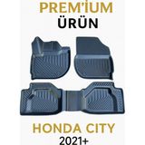 Black Gold Honda City 2021+ Uyumlu 3D Havuzlu Oto Paspas Premium - Siyah