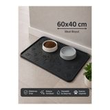 Black Gold Kedi Köpek Mama Matı Havuzlu Yıkanabilir Kaymaz Evcil Hayvan Beslenme Matı Kedi Kumu Paspası 40x60