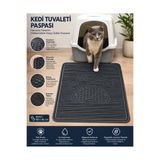 Black Gold Kedi Kumu Paspası 60x42 Havuzlu Kaymaz Yıkanabilir Kedi Tuvalet Altlığı Döküntü Önleyici Mat
