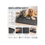 Black Gold Kum Ve Mama Matı Havuzlu Yıkanabilir Kedi Tuvaleti Önü Kedi Kumu Paspası Köpek Mama Altlığı 40x60