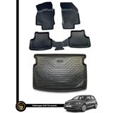 Black Gold Volkswagen Golf 7 3D Havuzlu Paspas + Bagaj Havuzu Ikili Set - Siyah