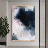 Black Hole Yağlı Boya Dokulu Tablo 100X150 Gold Çerçeveli