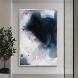 Black Hole Yağlı Boya Dokulu Tablo 100X150 Gümüş Çerçeveli