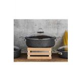 Black Line Granit Döküm 24 Cm Kısa Karnıyarık Tencere Siyah