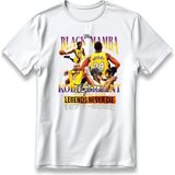 Black Mamba Kobe Tişört Model Baskılı Oversize Unisex %100 Pamuklu Nefes Alan Kalın Kumaşlı T-Shirt - Beyaz - XL