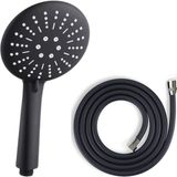 Black Matte Duş Seti Mat Siyah Duş Başlığı + 150 cm Siyah Pvc Duş Spirali - 5 Yıl Garantili