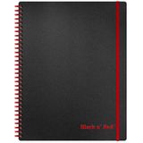 Black n' Red Defter, Ciltli, Premium Optik Kağıt, Scribzee Uygulaması Uyumlu, Çevre Dostu, Dayanıklı Spiral Cilt, 11" x 8", 70 Çift Taraflı Çizgili Sayfa, 1 Adet (1'li Paket) (K67030)