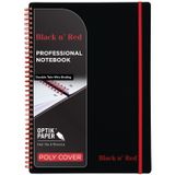 Black n' Red Dizüstü Bilgisayar, Dayanıklı Poli Kapak, Premium Optik Kağıt, Scribzee Uygulaması Uyumlu, Çevre Dostu, Spiral Cilt, 11-3/4" x 8-1/4", 70 Çift Taraflı Çizgili Levha, Güvenli Bungee