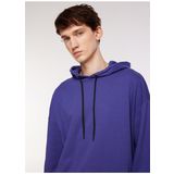 Black On Black B3WM-SWT88 Kapüşon Yaka Baskılı Mavi - Mor Erkek Sweatshirt