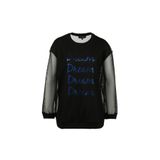 Black On Black Baskılı Bisiklet Yaka Uzun Kollu Loose Fit T-Shirt, S, 5003025372, Siyah, Kadın