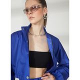 Black On Black Loose Fit Düz Yaka Düz Mor Kadın Gömlek K-Lavına - XS