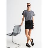 Black On Black Normal Bel Siyah Kadın Düz Mini Etek K-Sotef - XS