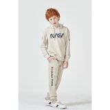 Black One Unisex Çocuk Lila Nasa Baskı Detaylı Oversize Kapüşonlu Eşofman Takımı - 8 - 9 Yaş - Taş Rengi