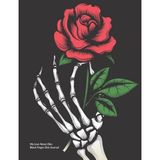 Black Pages Dot Grid 100 Page Journal: My Love Never Dies: Red Rose
