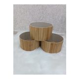 BLACK PEARL Bambu 3'lü Sepet - Bej Organizer Sepet Seti / Banyo Makyaj Düzenleyici