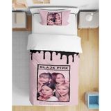 Black Pink 3D Dijital Baskılı Tek Kişilik Çarşafsız Genç Kız Çocuk Nevresim Takımı - Pembe - 160 x 220 cm