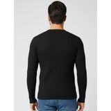 Black Project Kaşkorse Uzun Kollu Basic T-Shirt Body - Silver - Siyah