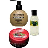 Black & Red Soyulabilir Altın Yüz Maskesi Besleyici 250 ml - Killi Yüz Maskesi Orman Meyveli 400GR