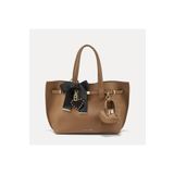 Black Ribbon Maxi Boy Kadın Camel Tote Bag Çanta - Dora