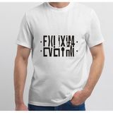 Black Sokak Blacksokak Erkek Beyaz Eviliyim Yazılı Katlamalı Oversize T-Shirt