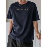 Black Sokak Blacksokak Erkek Lacivert Decision Baskılı Oversize T-Shirt - M