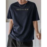 Black Sokak Blacksokak Erkek Lacivert Decision Baskılı Oversize T-Shirt