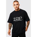 Black Sokak Blacksokak Erkek Siyah Alemci Katlamalı Baskılı Oversize T-Shirt - XL