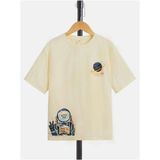 Black Sokak Blacksokak Kids Erkek Çocuk Bej Astronot Baskılı Tişört - 11 - 13 Yaş