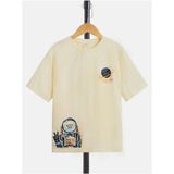 Black Sokak Blacksokak Kids Erkek Çocuk Bej Astronot Baskılı Tişört - 9 - 11 Yaş