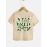 Black Sokak Blacksokak Kids Erkek Çocuk Bej Stay Wıld Fun Baskılı Tişört - 7 - 9 Yaş