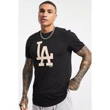 Black Sokak Erkek Siyah La Yazılı Baskılı Oversize Biziklet Yaka T-Shirt - M