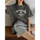 Black Sokak Kadın Antrasit The Sunshine Baskılı Bisiklet Yaka Oversize T-Shirt - M