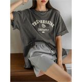 Black Sokak Kadın Antrasit The Sunshine Baskılı Bisiklet Yaka Oversize T-Shirt - XL