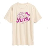 Black Sokak Kadın Bej Barbie Baskılı Oversize Bisiklet Yaka Tişört - XL