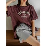 Black Sokak Kadın Kahverengi The Sunshine Baskılı Bisiklet Yaka Oversize T-Shirt - M