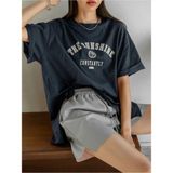 Black Sokak Kadın Lacivert The Sunshine Baskılı Bisiklet Yaka Oversize T-Shirt - M - Koyu Mavi
