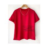 Black Sokak Timsah Baskılı Oversize Kırmızı Erkek T-shirt