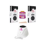 Black Soyulabilen Boncuk SİR ağda seti - 2 Adet 220g. Boncuk ağda + Sir ağda makinası +Spatula