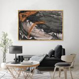 Black Stain Yağlı Boya Dokulu Tablo 50X70 Siyah Çerçeveli