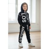 Black Steel Baskılı Kapşonlu Çocuk Boy Eşofman Takımı - Siyah - 2 - 3 Yaş