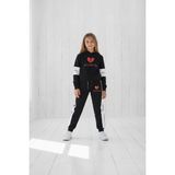 Black Steel Garson Boy Kız Baskılı Kapşonlu Eşofman Takımı - Siyah - 6 - 7 Yaş